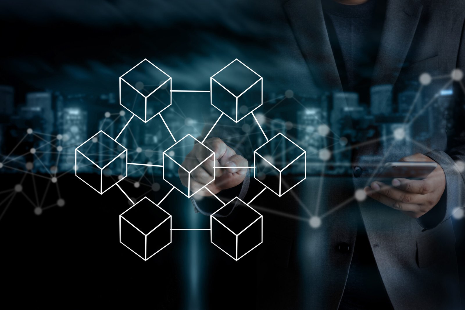 Representação de conexões digitais e tecnologia blockchain